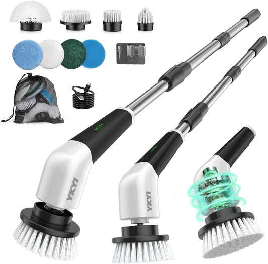 YKYI_Electric_Spin_Scrubber,_Cordless_Power_Cleaning_Brush_with_Long_Handle_|_8_Brush_Heads,_3_Handle_Lengths,_2_Speeds,_IPX7_Waterproof,_100-Minute_Runtime_for_Tubs,_Tile,_Floors,_Grout,_Glass_and_Cars