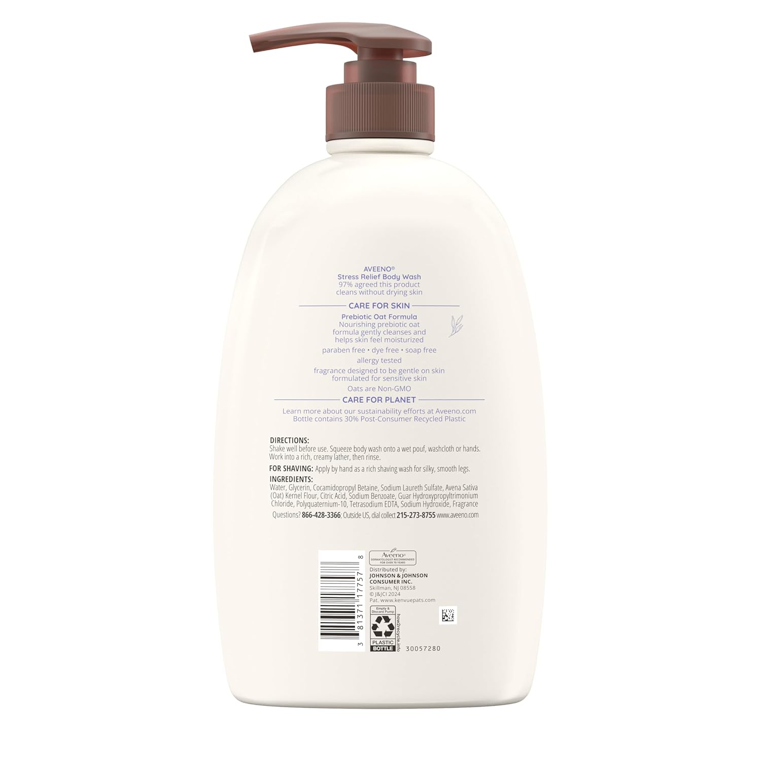 Aveeno Stress Relief Body Wash – Lavender & Prebiotic Oat for Your Evening Wind-Down Ritual