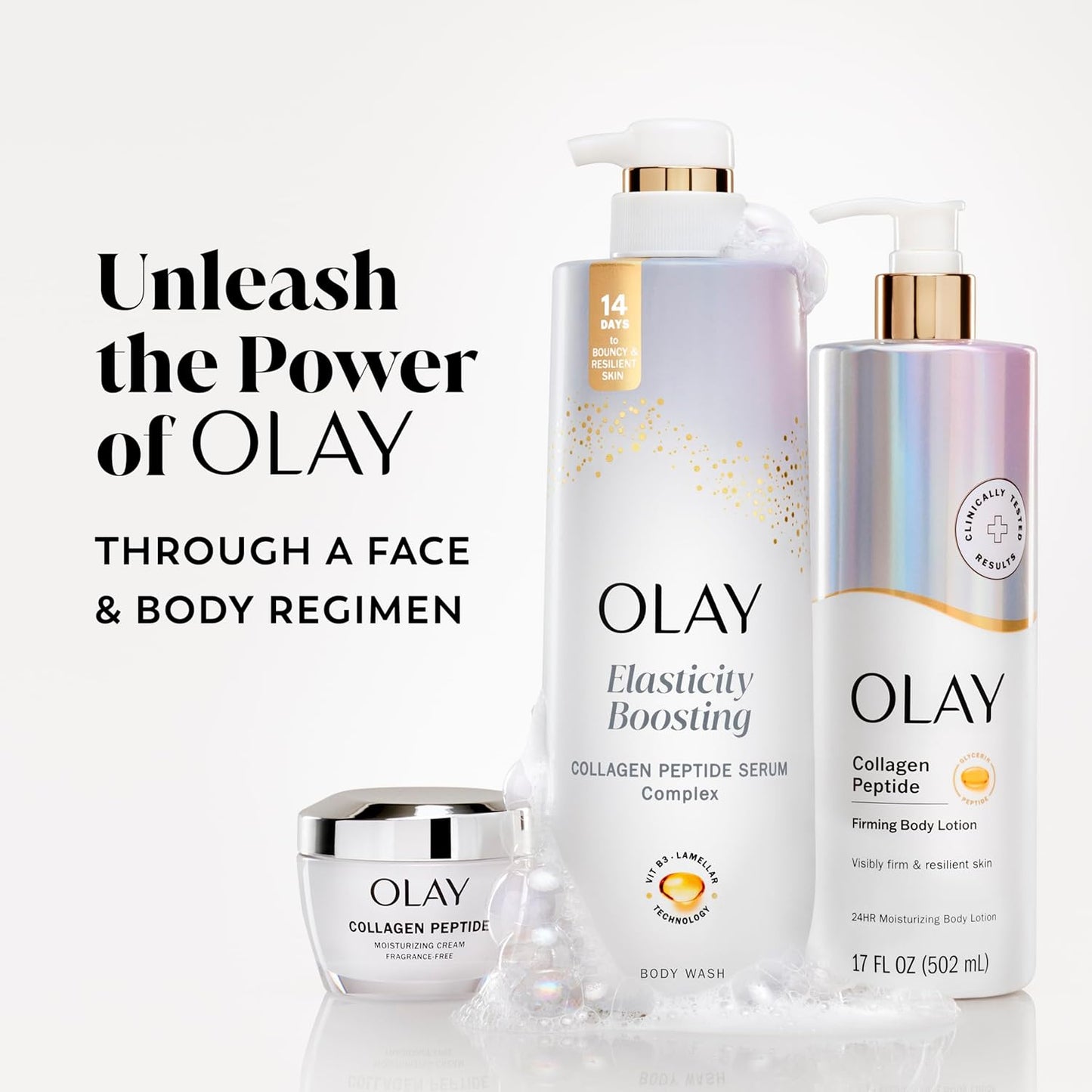 Olay Body Wash for Women – Firming Elasticity Ritual, Collagen Peptide Serum, Calming Self-Care Routine