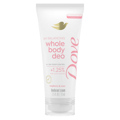 72-hour odor control cream formula with ph-balancing 1.25% lactic acid (aha)