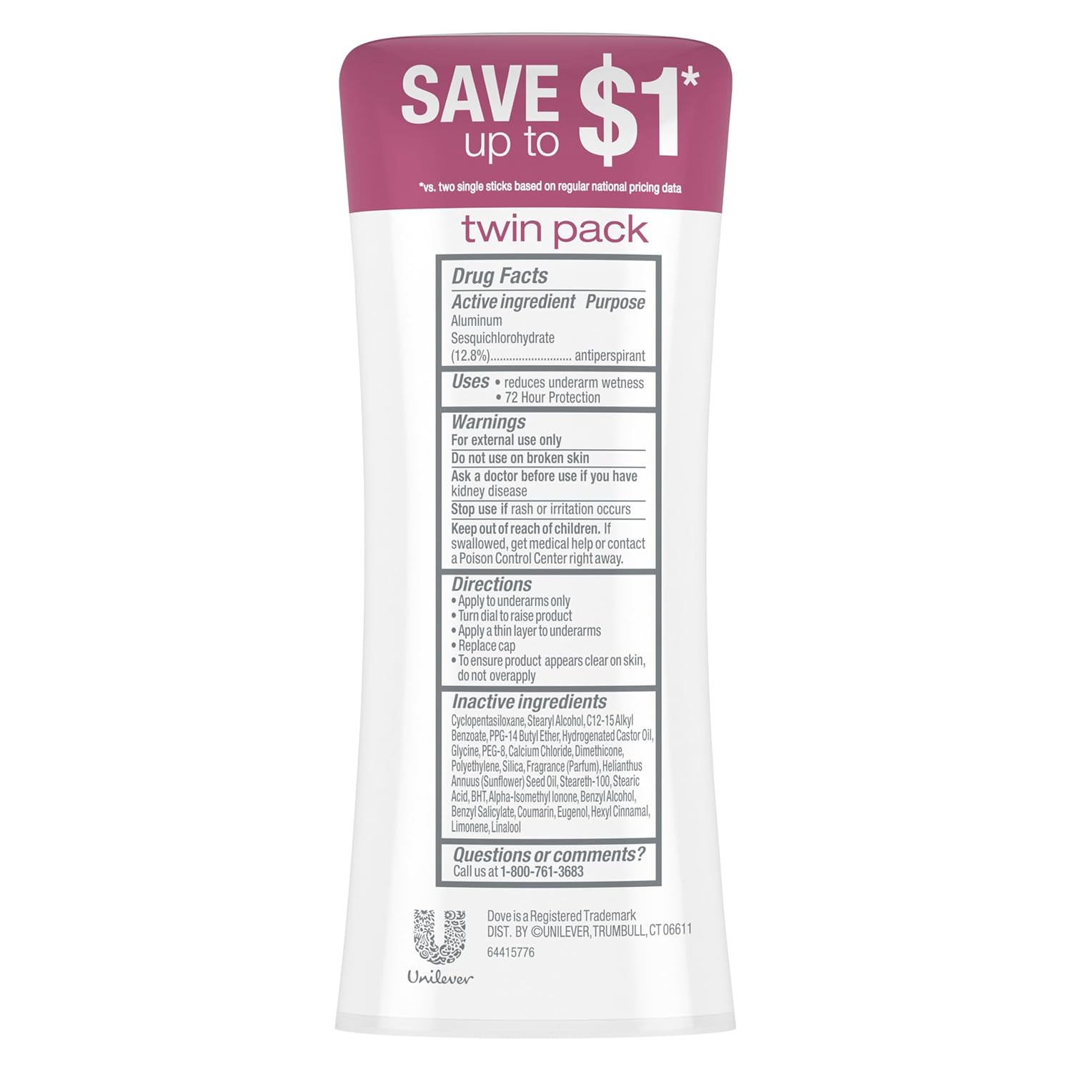 72-hour odor control with 48-hour all-day sweat protection (sweat block)