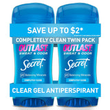 Secret Outlast Antiperspirant for Women – Mindful Self-Care Ritual, 72hr Clear Gel Sweat & Odor Protection