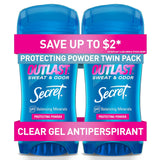 Secret Outlast Clear Gel Antiperspirant – Nightly Self-Care Ritual for Women, 72hr pH Balanced Protection