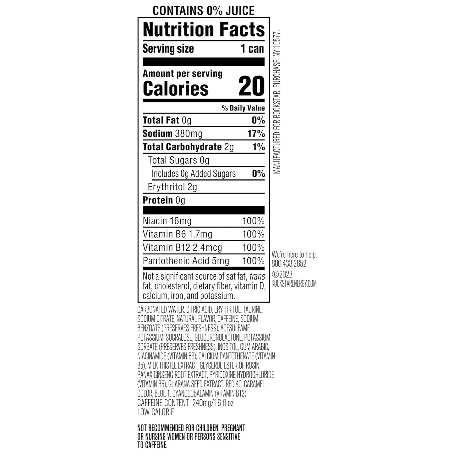 >75mg caffeine per can, cited on-pack as supporting improved attention