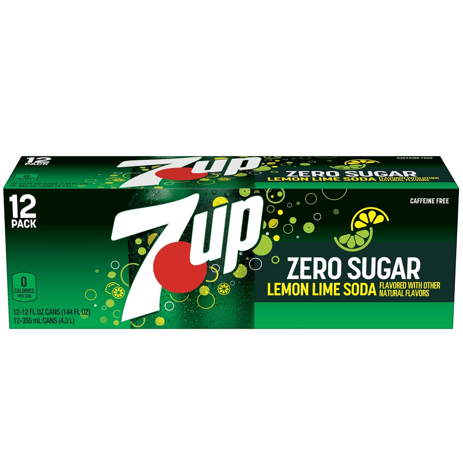 7UP Zero Sugar Soda, 12-Pack Cans – Guilt-Free Wellness Drink for Mindful Home Routines