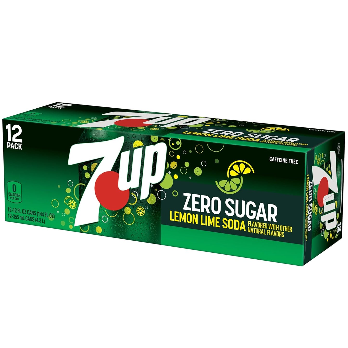 7UP Zero Sugar Soda, 12-Pack Cans – Guilt-Free Wellness Drink for Mindful Home Routines
