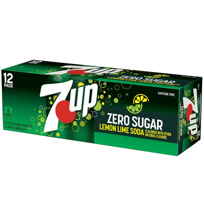 7UP Zero Sugar Soda, 12-Pack Cans – Guilt-Free Wellness Drink for Mindful Home Routines