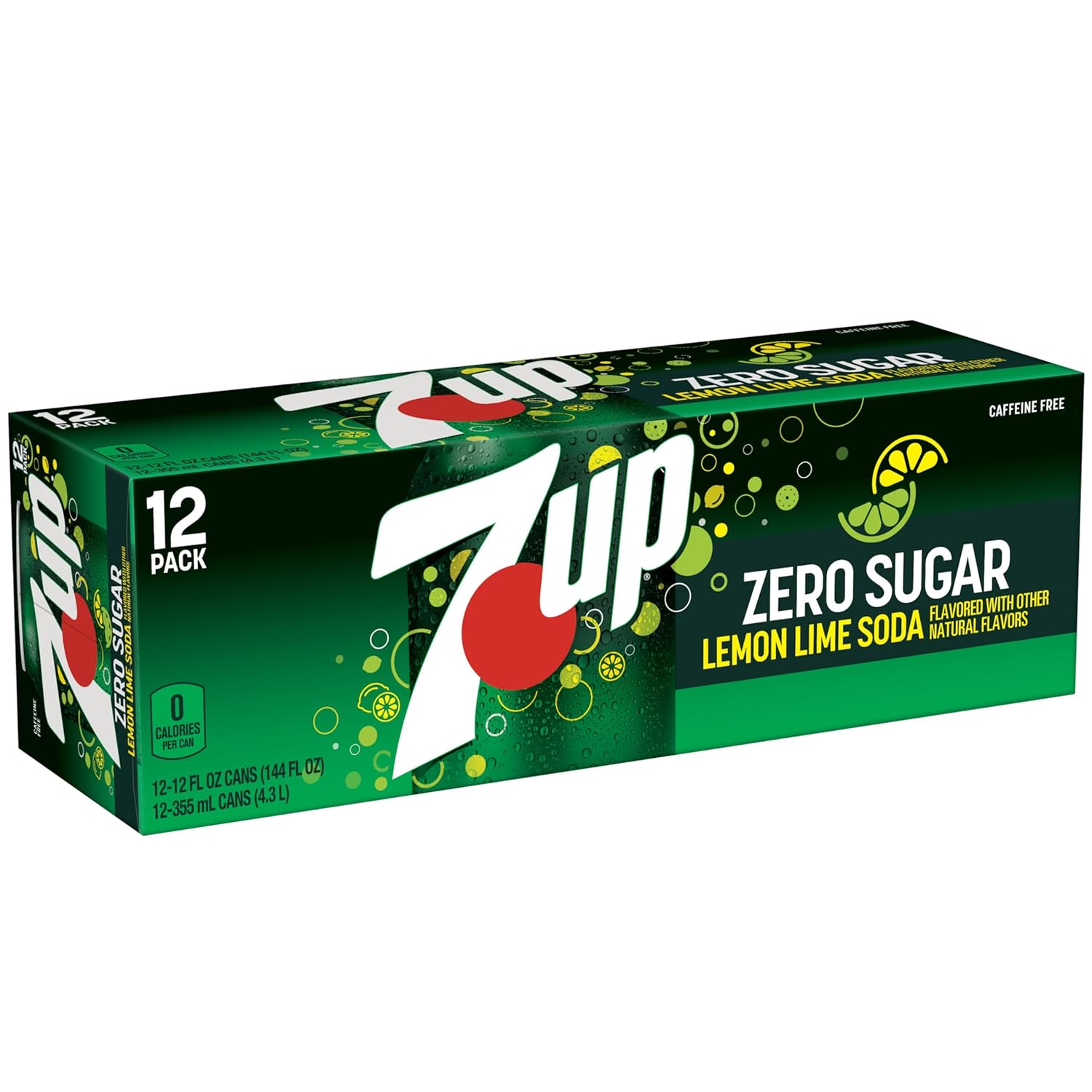 7UP Zero Sugar Soda, 12-Pack Cans – Guilt-Free Wellness Drink for Mindful Home Routines