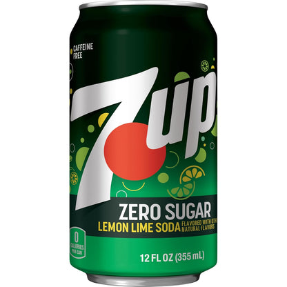 7UP Zero Sugar Soda, 12-Pack Cans – Guilt-Free Wellness Drink for Mindful Home Routines