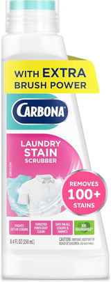 Carbona Laundry Stain Scrubber & Remover – Nursery and Playroom Baby Stain Pre-Treat for Onesies, Bibs, and Toddler Clothes
