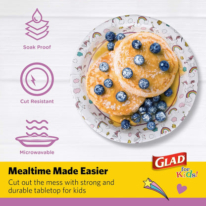 8.5-inch round diameter sized specifically for standard kid meal portions and small hands