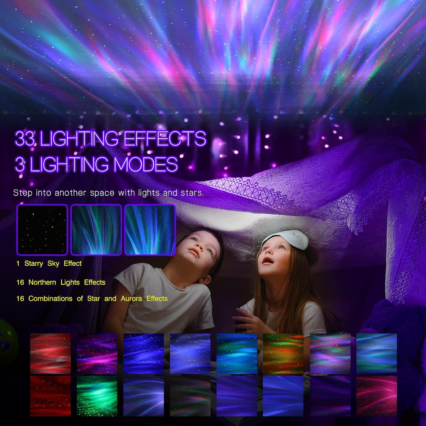 8 built-in natural white noises including ocean waves, forest birds, rivulet, and lullaby