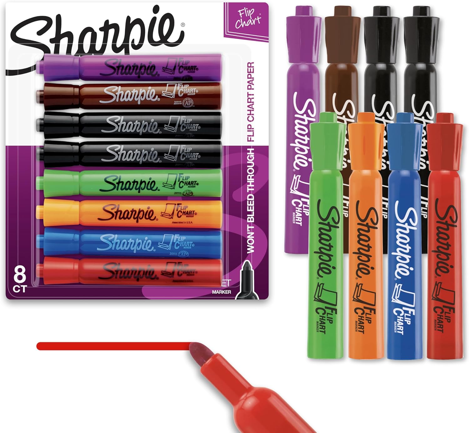 8-count assorted color pack with vivid, highly-visible ink