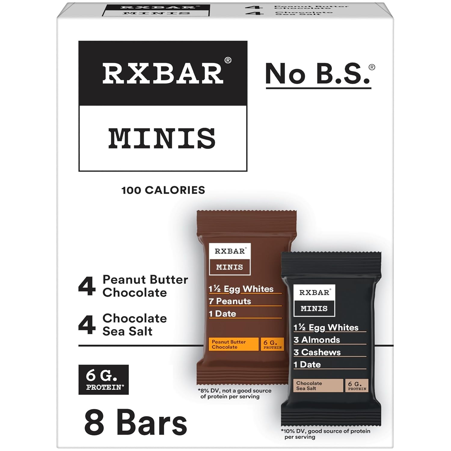 8-count variety pack of mini-sized protein bars (7.3 oz total)