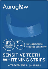 Auraglow Sensitive Teeth Whitening Strips – Enamel-Safe At-Home Treatment for a Calming Nighttime Self-Care Ritual