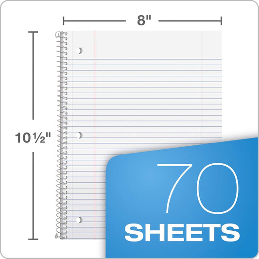 8" x 10-1/2" college-ruled sheets, 70 double-sided per book (140 pages)