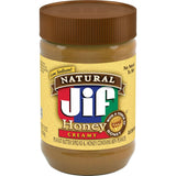 Jif Natural Creamy Peanut Butter Spread and Honey – School Lunch Sandwich Staple for Kids, 16 oz Jar