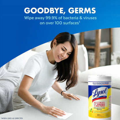 80 wipes per canister, sold in a 3-pack bundle (240 total wipes)