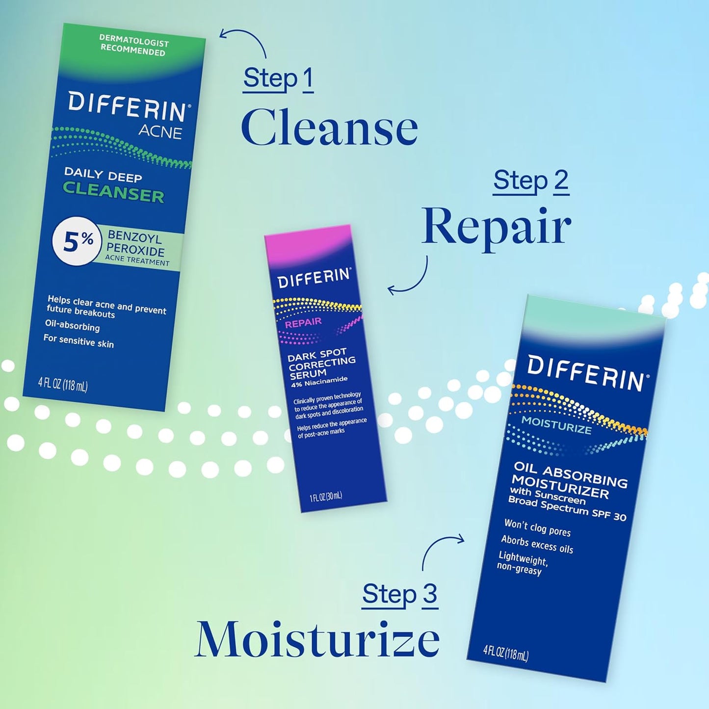 Differin Acne Cleanser with 5% Benzoyl Peroxide – Gentle Daily Facial Wash for Your Skincare Ritual