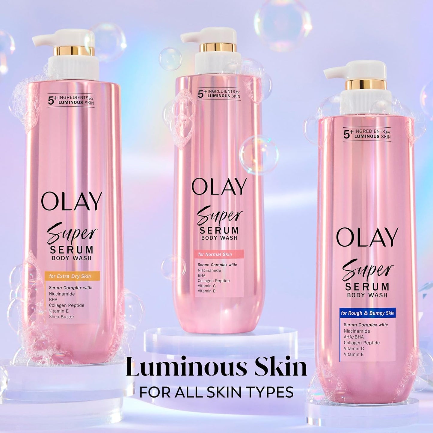 Olay Super Serum Body Wash for Evening Wind-Down Rituals, 24hr Hydration & Skin Renewal