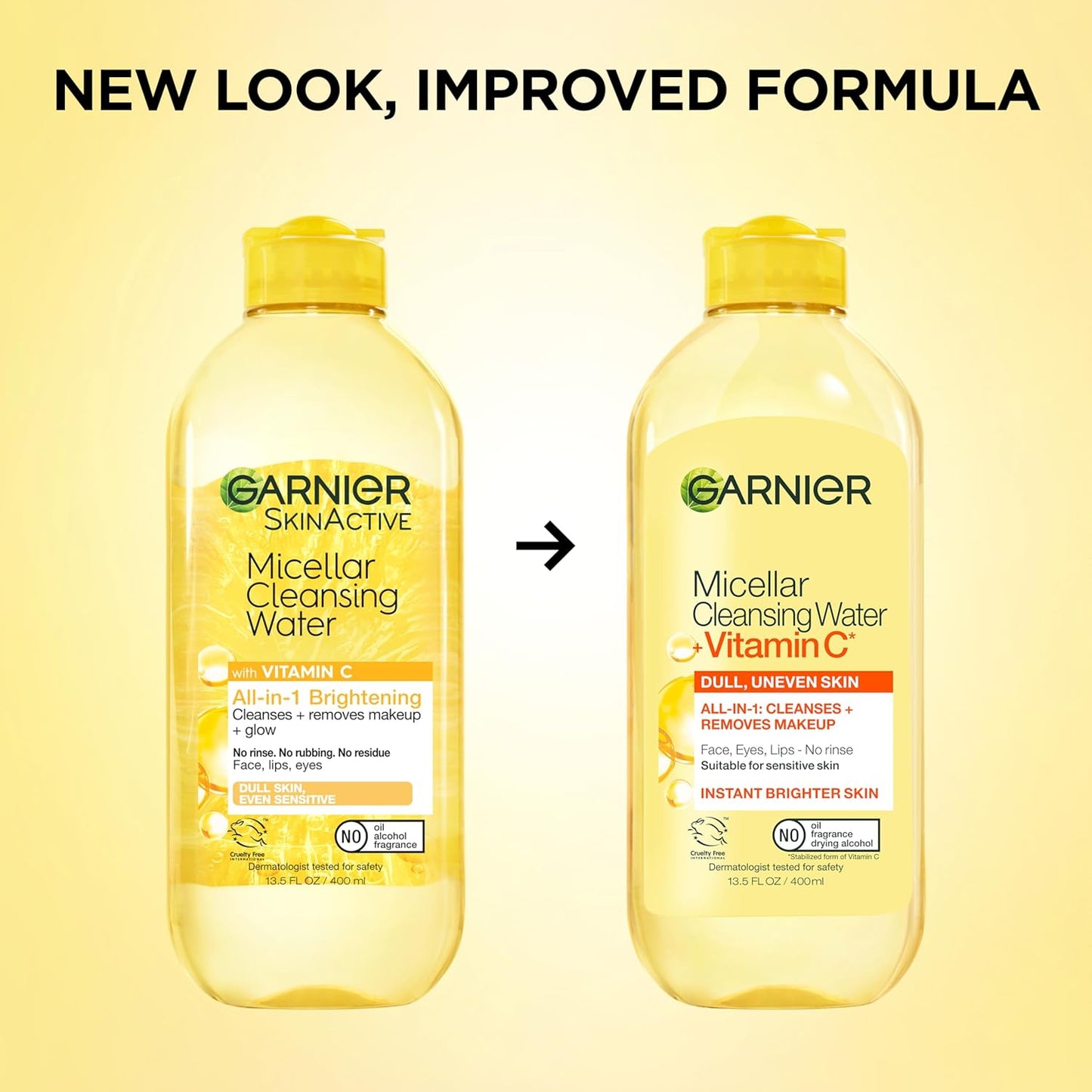 Garnier Micellar Water with Vitamin C – Nighttime Ritual Cleanser for Radiant, Relaxed Skin