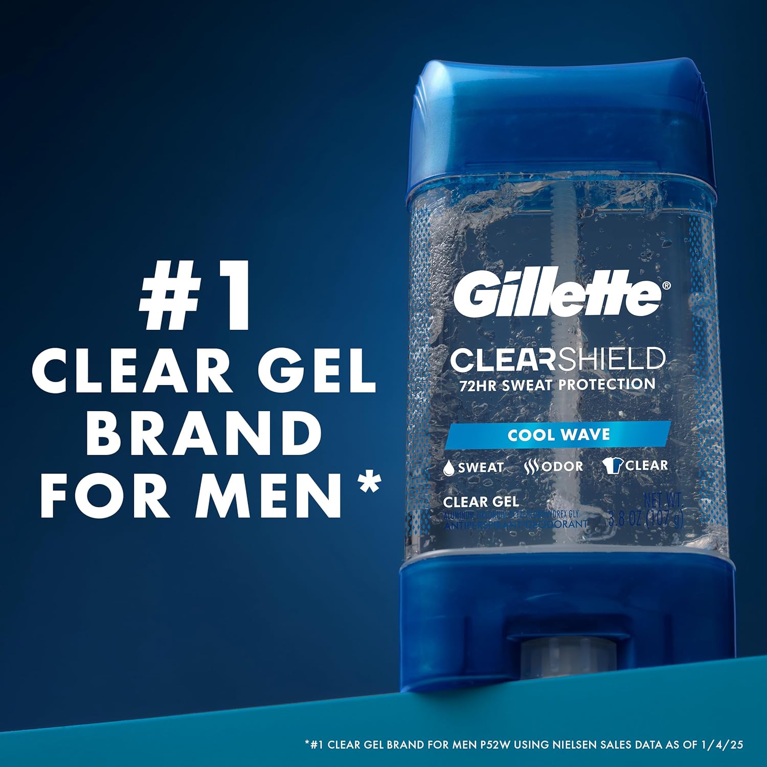 Gillette Clear Gel Antiperspirant for Men – 72hr Protection for Your Daily Self-Care Ritual