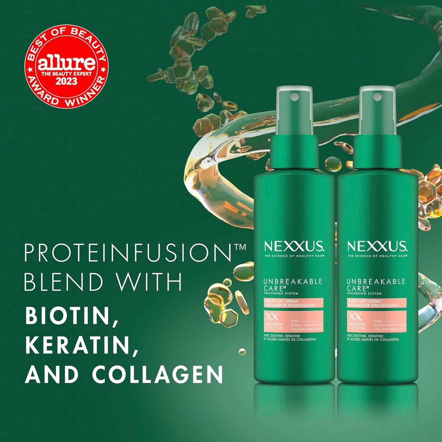 heat and breakage protection built into a volumizing spray