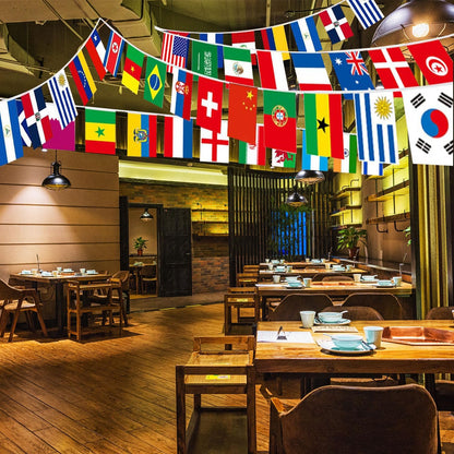 82ft banner string plus 10ft extra rope for a total of 92ft of display length