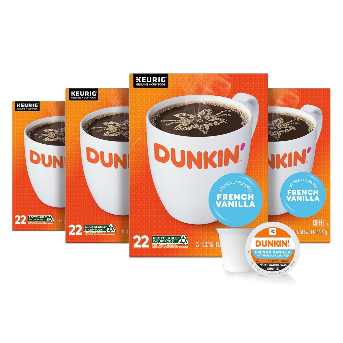 88 k-cup pods supplied across four 22-count boxes