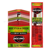 Jack Link's Jalapeno Beef & Cheese Combo – Camping and Hiking Snack, 8g Protein Per Pack