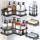 Black - 5-Piece Set (2 Caddies, 2 Soap Holders, 1 Toothbrush Holder)