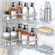 Silver - 5-Piece Set (2 Caddies, 2 Soap Holders, 1 Toothbrush Holder)