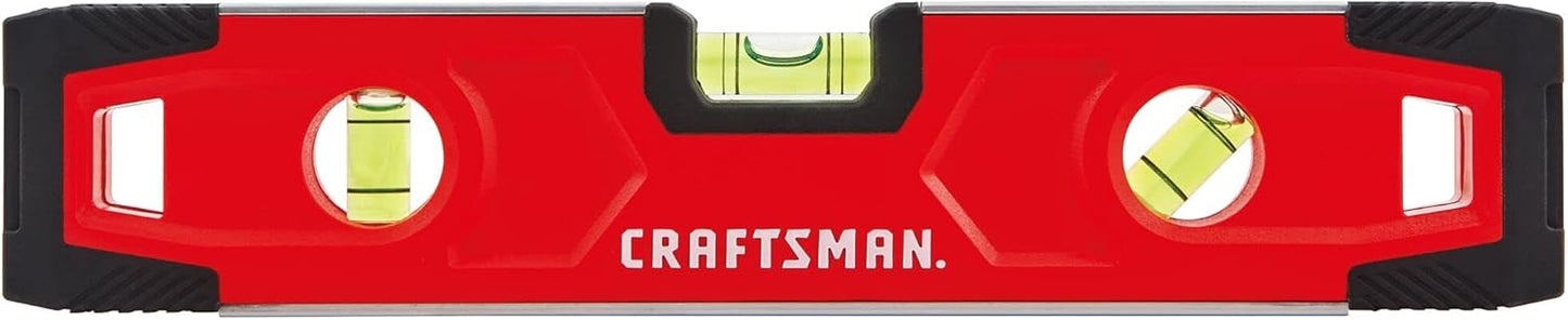 9-inch compact torpedo-level body designed to fit standard toolboxes and tight spaces
