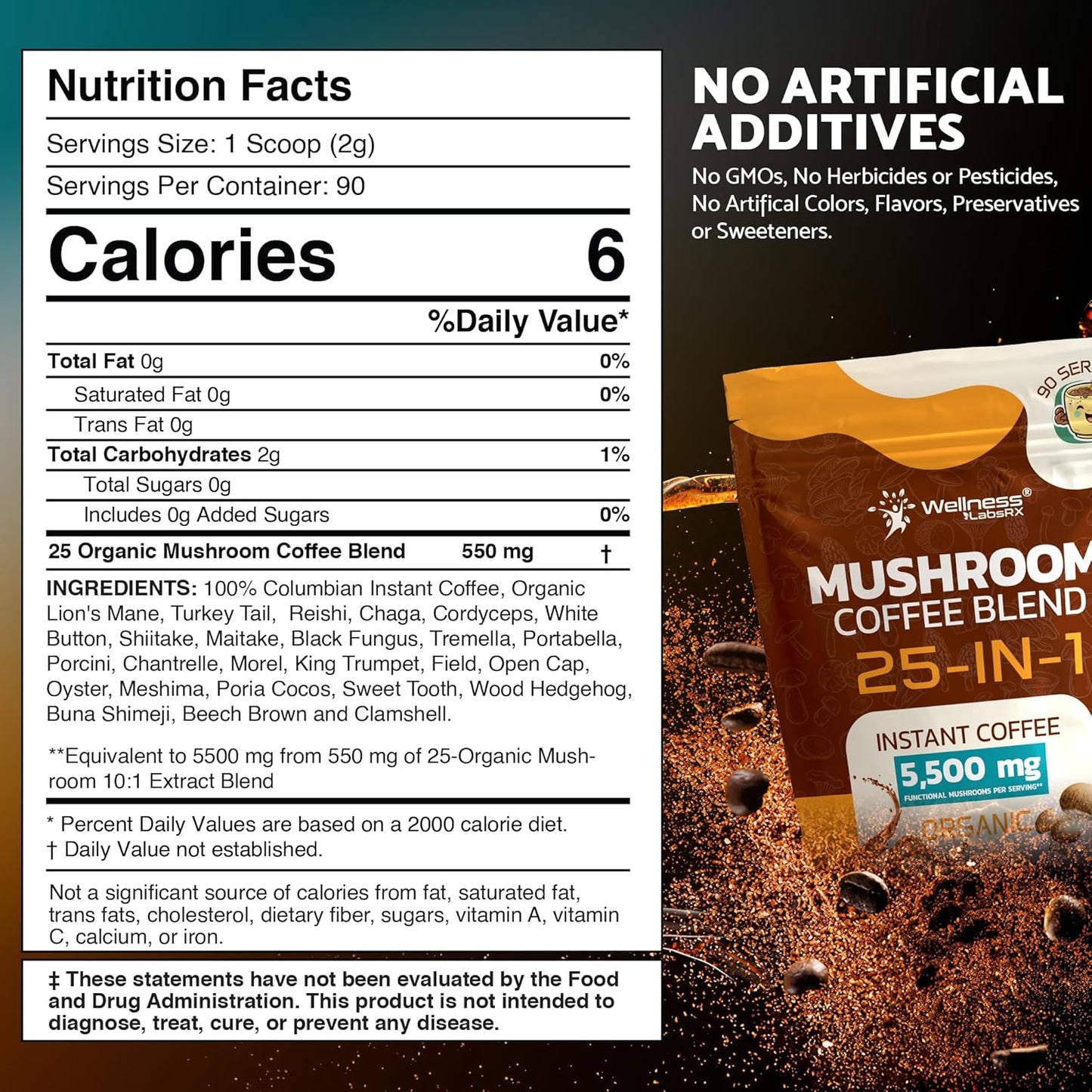 90 servings per 6.35 oz container, available as single pack or value pack of 2