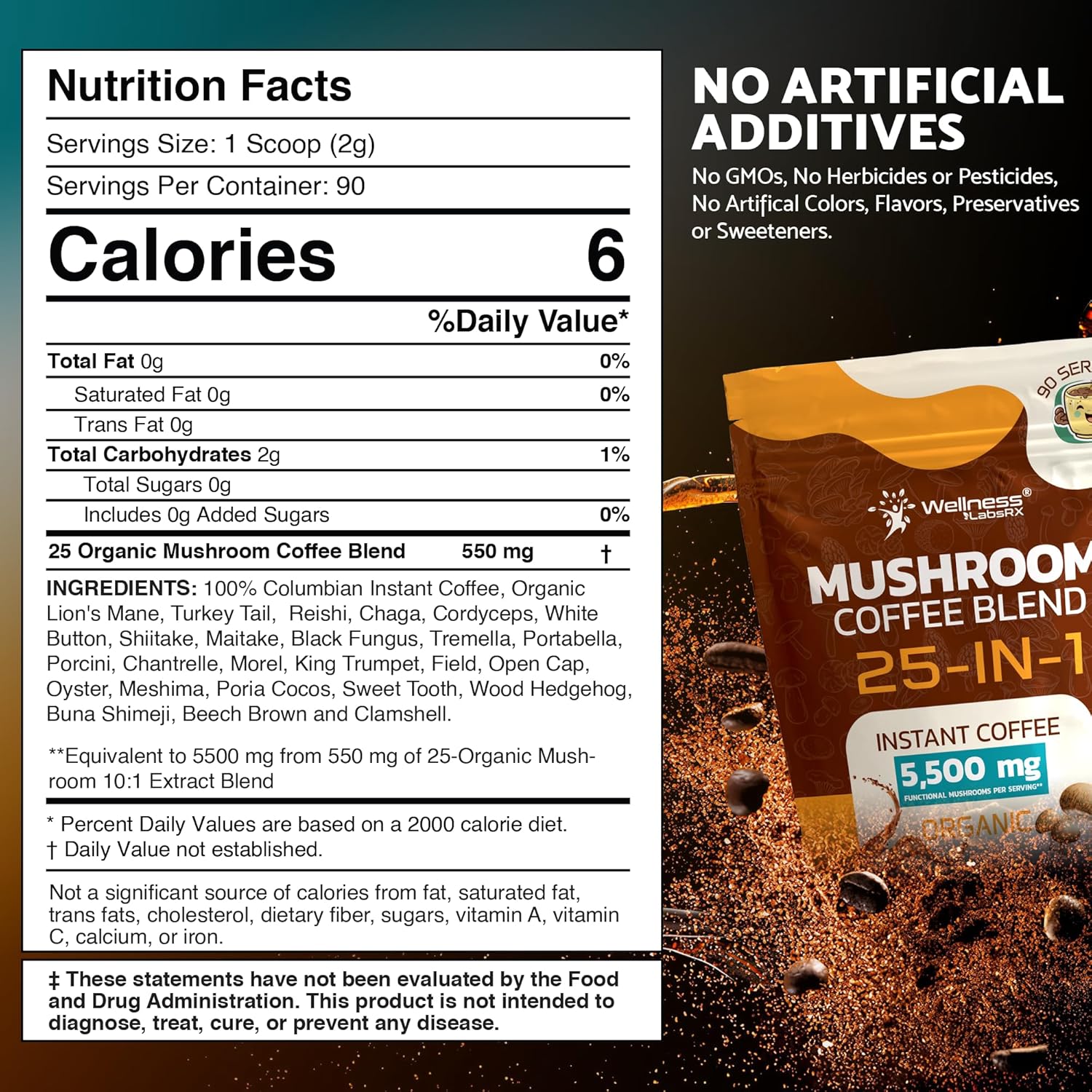 90 servings per 6.35 oz container, available as single pack or value pack of 2