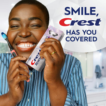 Crest 3D White Teeth Whitening Toothpaste – Evening Brightening Ritual for a Confident Smile