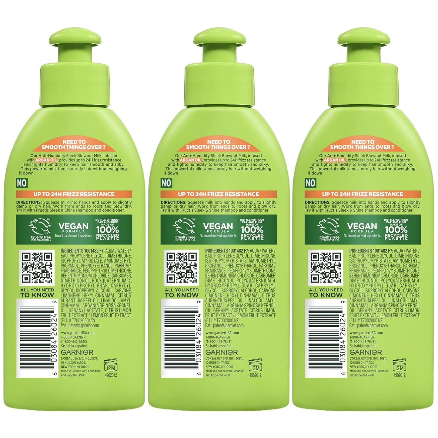 Garnier Fructis Anti-Humidity Smoothing Milk for Daily Hair Care Rituals & Frizz Control
