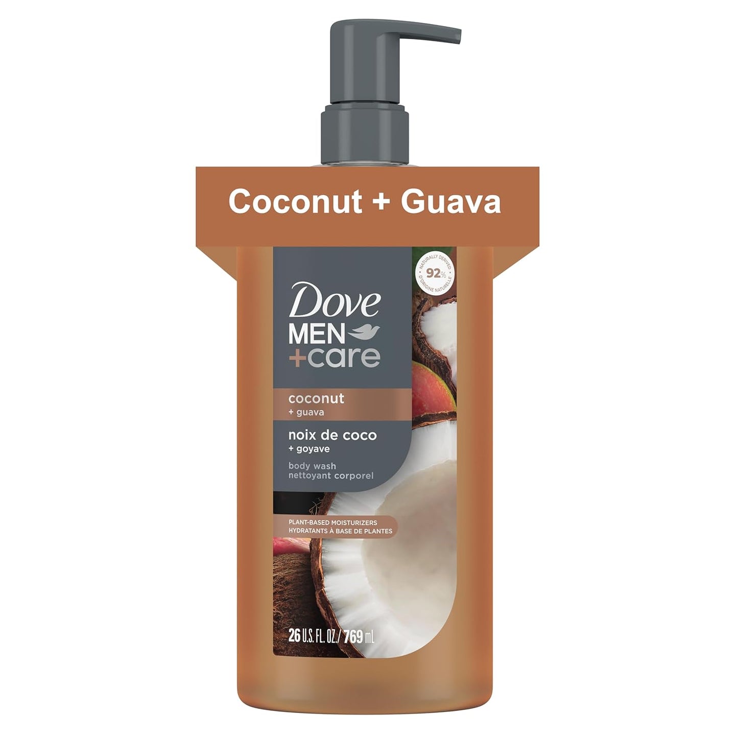 92% naturally derived ingredients with plant-based cleansers and moisturizers