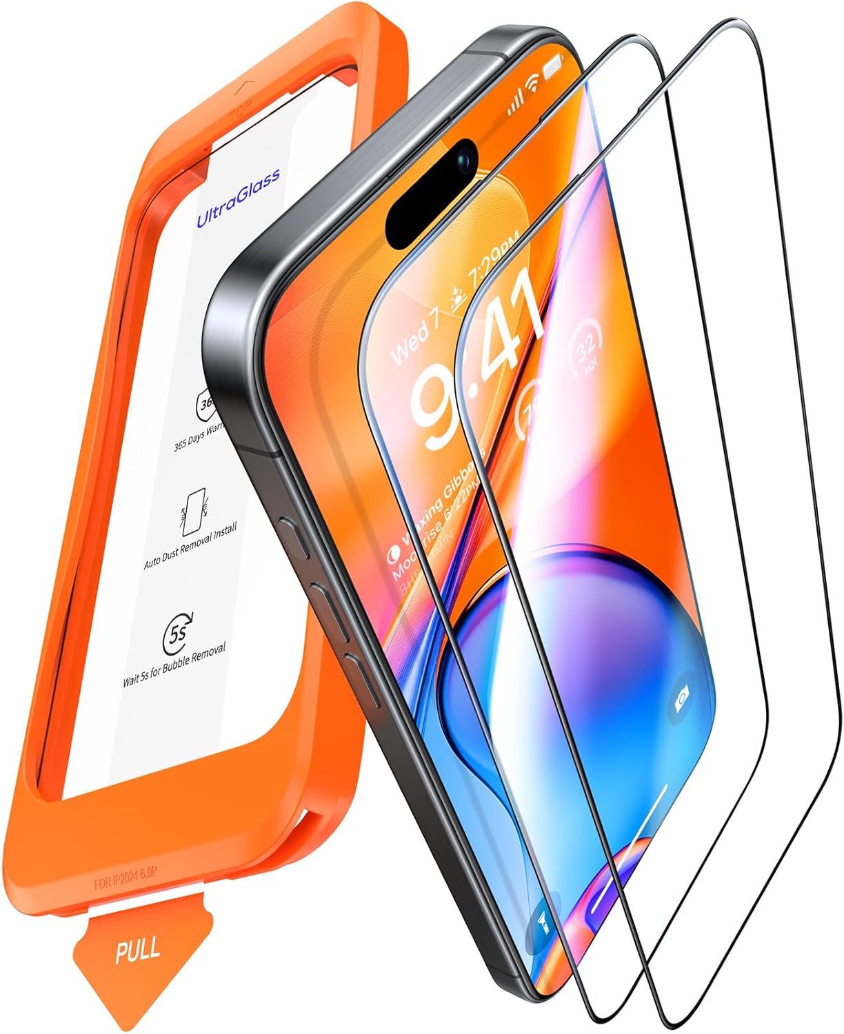 9h+ tempered glass reinforced with sapphire ionic components, 7-8x more durable than standard glass
