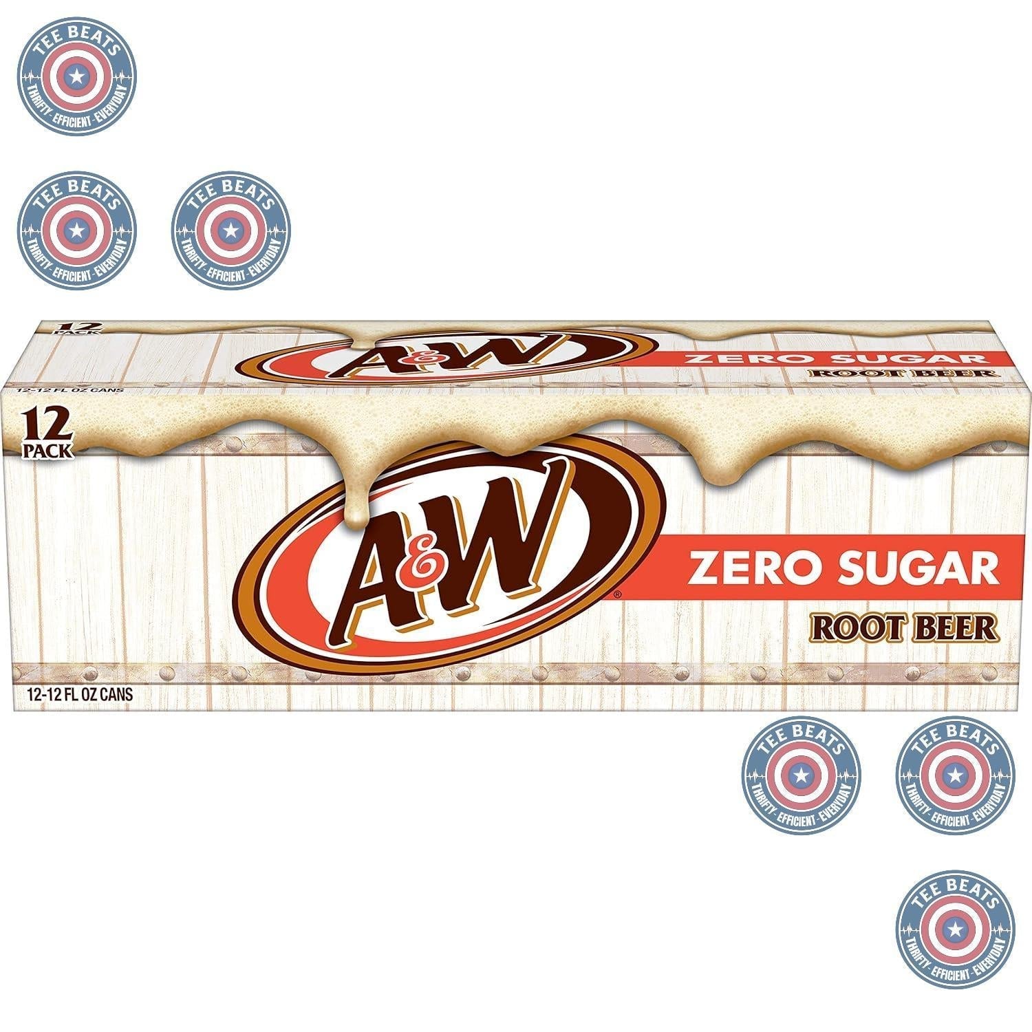 A&W Zero Sugar Root Beer Soda, 12 fl oz cans (12 pack) – Portable Root Beer for Backyard BBQs, Cookouts, and Patio Dining