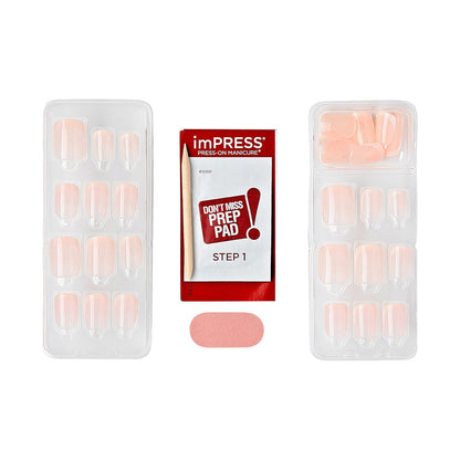 abs plastic nails with included prep pad, mini file, and manicure stick for full prep
