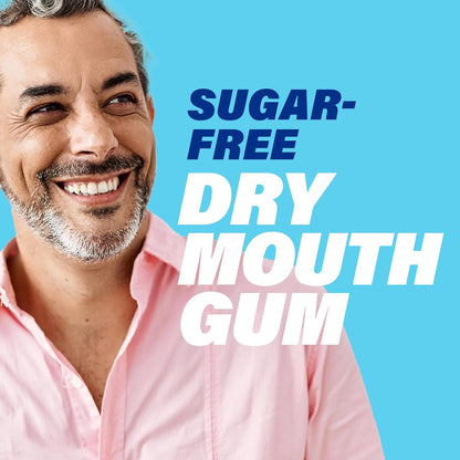 ACT Dry Mouth Gum – On-the-Go Chew for Car Cup Holder Dry Mouth Relief, Sugar Free Xylitol