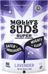 Molly's Suds Super Powder Detergent – Baby Clothes & Cloth Diaper Wash for Sensitive Skin, Lavender, 60 Loads