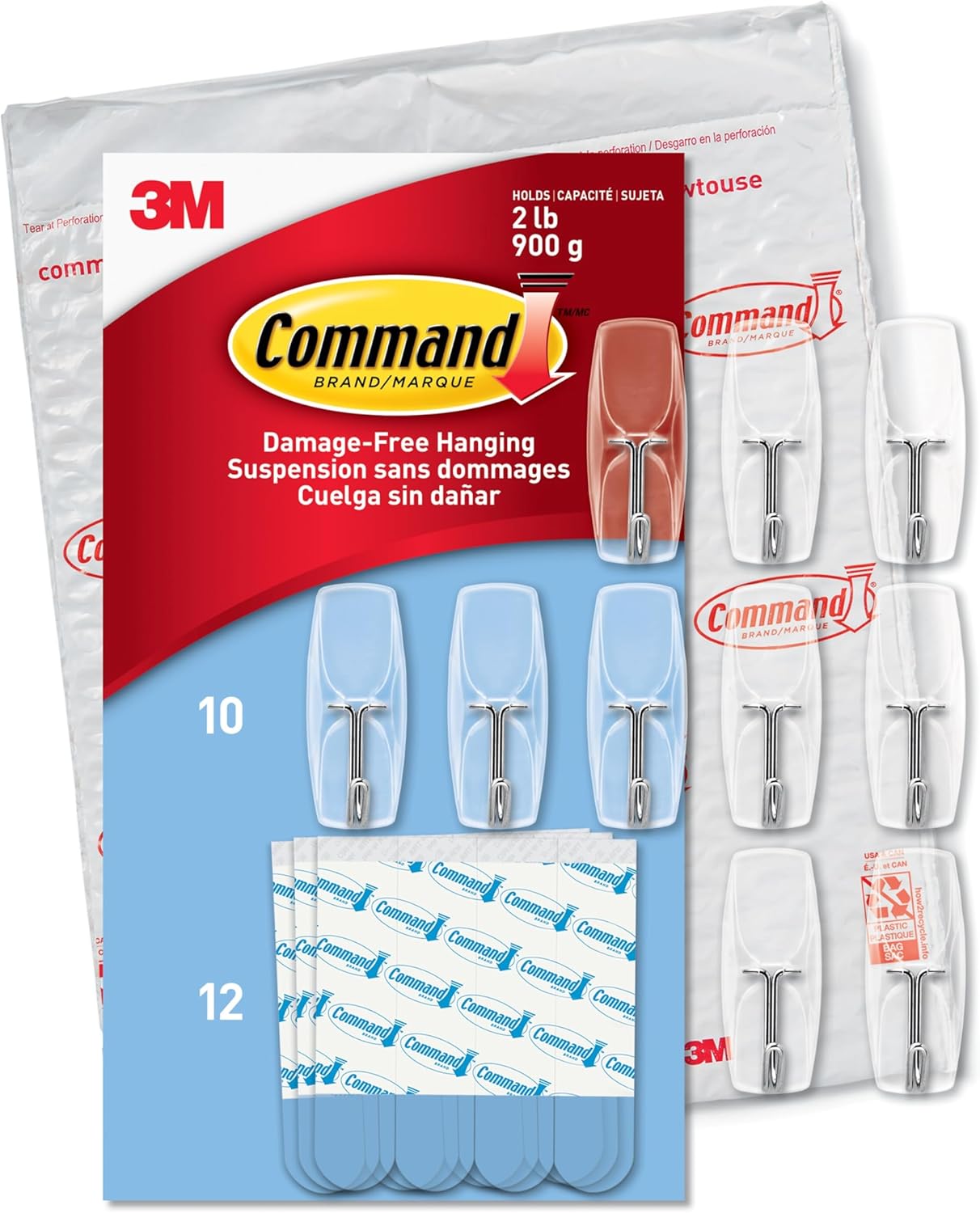 adhesive strip mounting system (no nails or tools required)