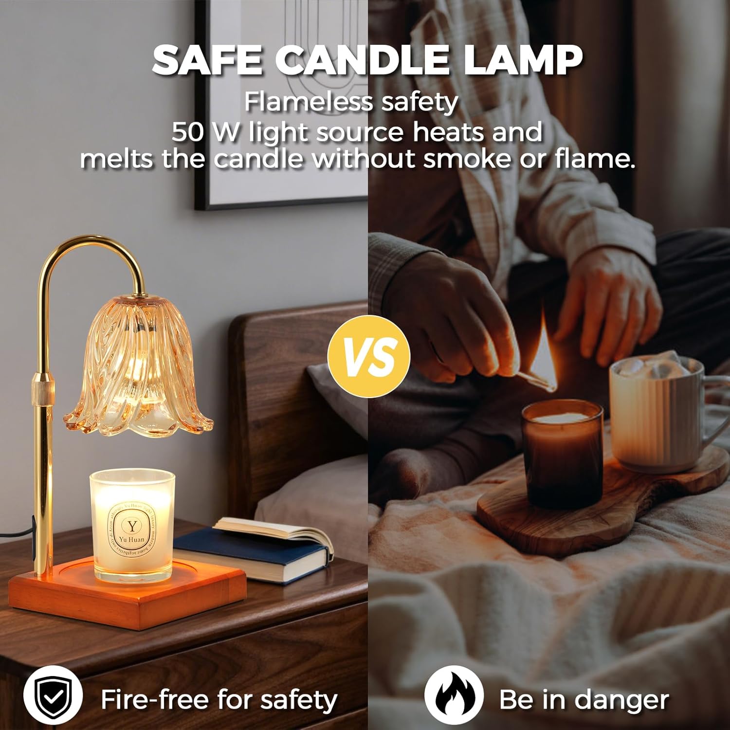 adjustable height mechanism to fit multiple candle jar sizes