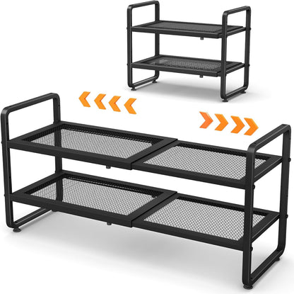Aero Stiletto Tower – Entryway Shoe Organizer with Sleek Powder-Coated Finish, Expandable 2-Tier Design
