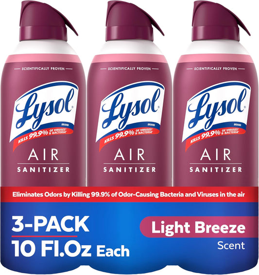 aerosol spray delivery that disperses sanitizing molecules into the air for room-wide coverage