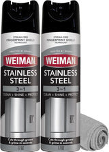 Weiman Stainless Steel Cleaner & Polish – Living Room & Kitchen Appliance Shine Spray