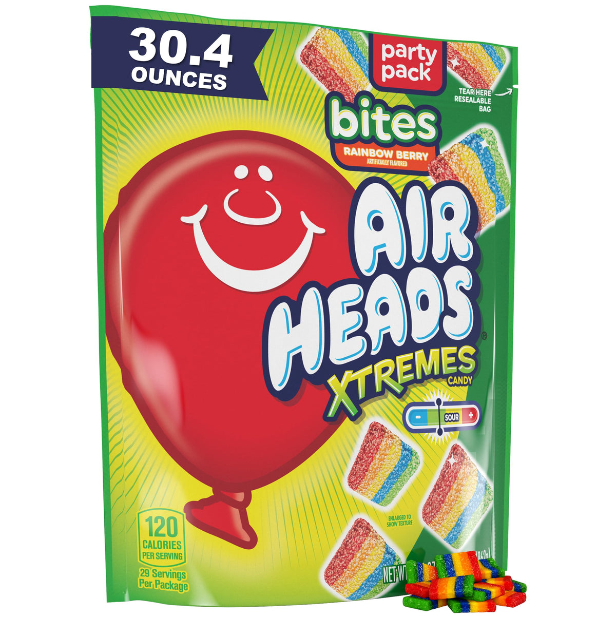 Airheads Xtremes Sour Candy Bites, Rainbow Berry, 30.4 oz Bulk Bag – Nut Free School Lunchbox Treats and Classroom Party Rewards for Kids