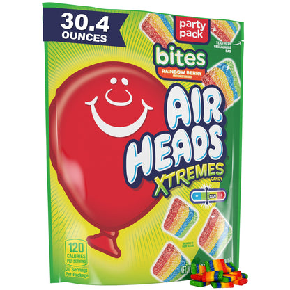 Airheads Xtremes Sour Candy Bites, Rainbow Berry, 30.4 oz Bulk Bag – Nut Free School Lunchbox Treats and Classroom Party Rewards for Kids